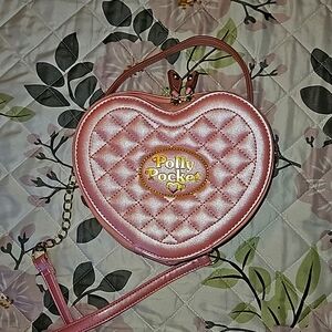 Polly Pocket bubblegum pink heart-shaped purse, hard shell, Hot Topic bags